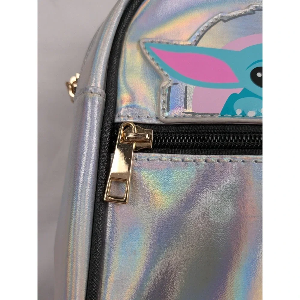 Star Wars Grogu Baby‎ Yoda Mandalorian Holographic Mini Backpack Bag Bioworld